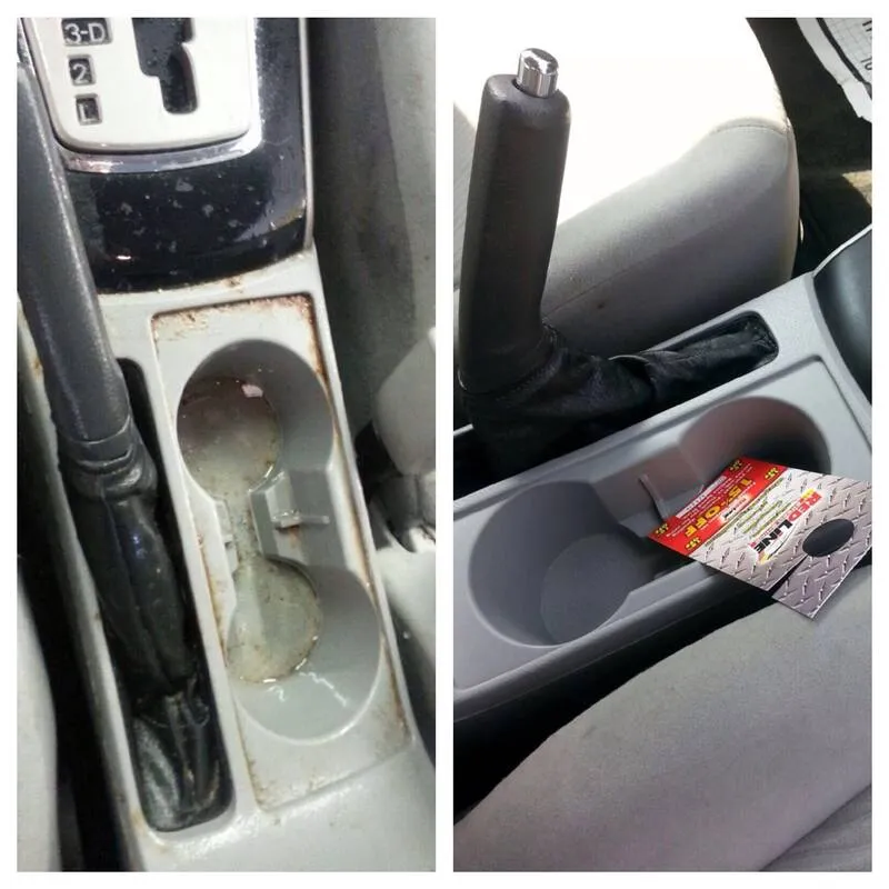 Professional car cupholder detail cleaning service